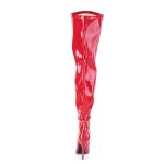 Seduce Red Patent Wide Calf Thigh High Boots