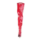 Seduce Red Patent Wide Calf Thigh High Boots