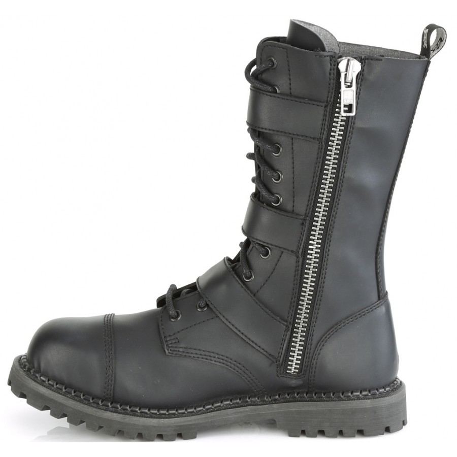 Mens Riot-12 Combat Boot by Demonia Faux Leather Ankle Ranger Boot