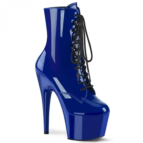 Adore Royal Blue Patent Platform Granny Ankle Boots