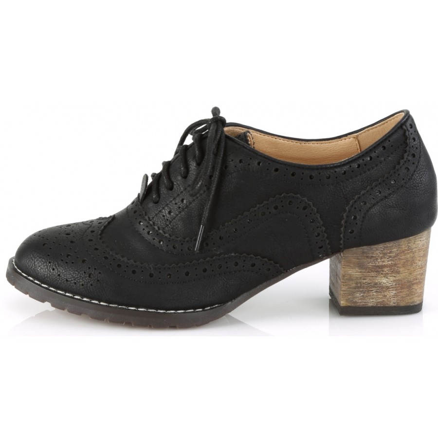 womens black wingtip oxford shoes