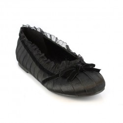 Black Satin Doll Kids Princess Shoe