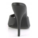 Black Matte High Heel Peep Toe Slide