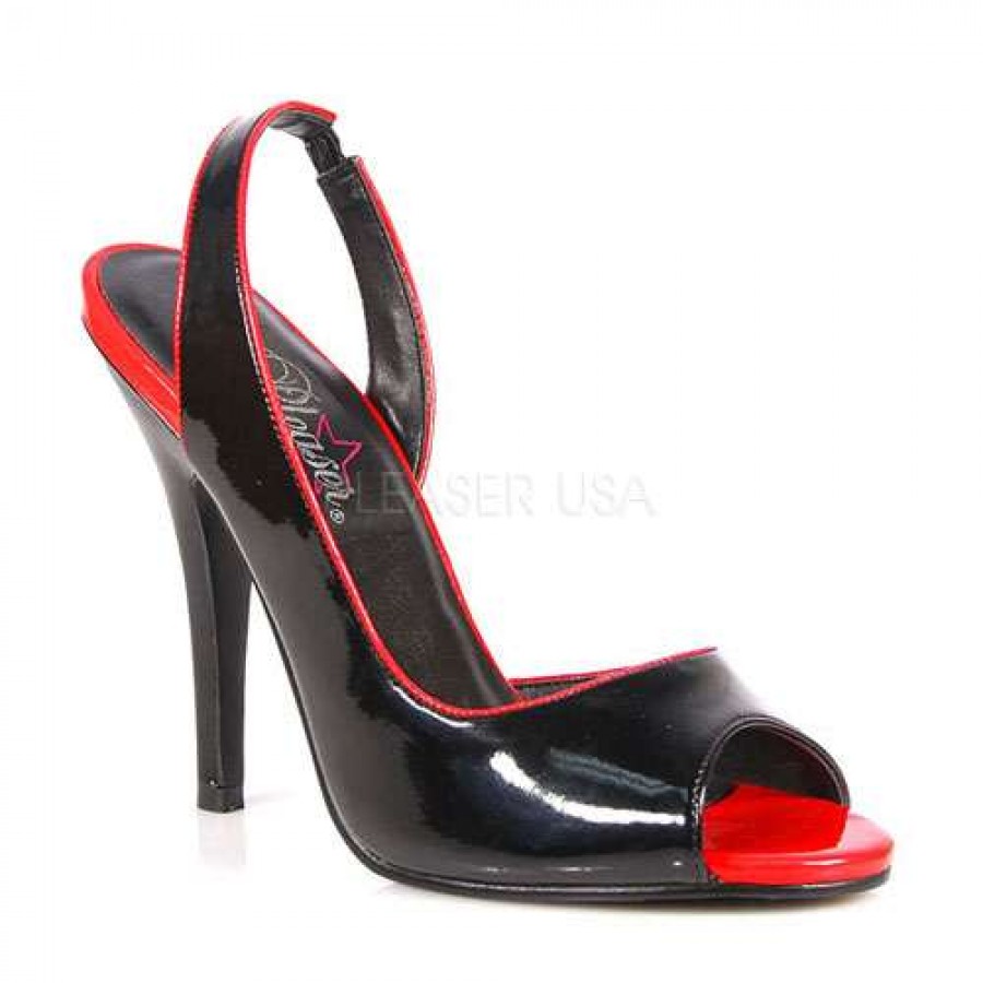 Red and Black Seduce Slingback Pump - Black/Red Womens Shoes