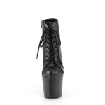 Hex Skull Heeled Black Platform Bootie