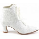 Victorian Jane Ivory Lace Ankle Boots