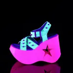 Dynamite Star Neon Lime and Pink Platform Sandal