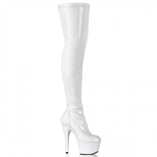 Adore White Thigh High Platform Boots