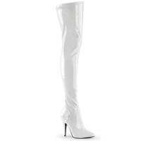 Seduce White High Heel Thigh High Boots