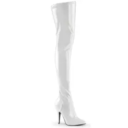 Seduce White High Heel Thigh High Boots