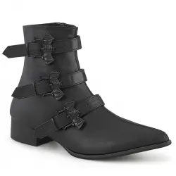 Men's Pike Buckle Boots Ankle Boots with Bat Buckles