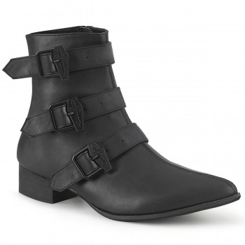 Men's Winklepicker Ankle Boots with Coffin Buckles