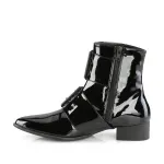 Warlock Men's Winklepicker Black Patent Ankle Boot
